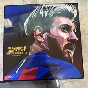 Lionel Messi Pop Art Poster Plaque Wall Art Keetatat Sitthiket 10" x 10"